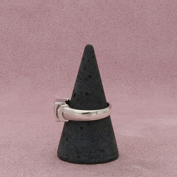 sterling silver garnet & cz ring size 8.75 - Picture 2 of 3